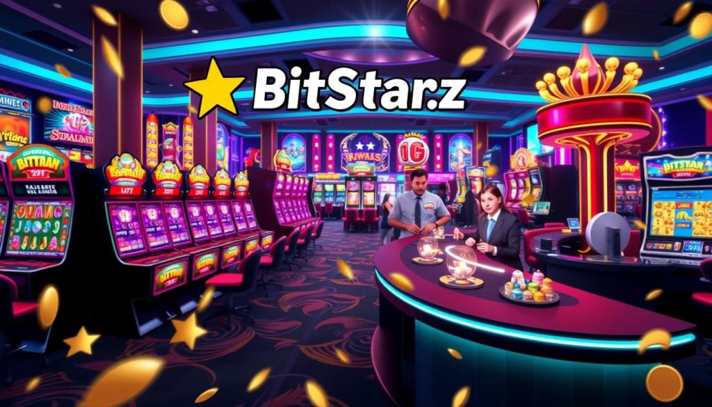 BitStarz Casino gameplay showing slots and live dealer games